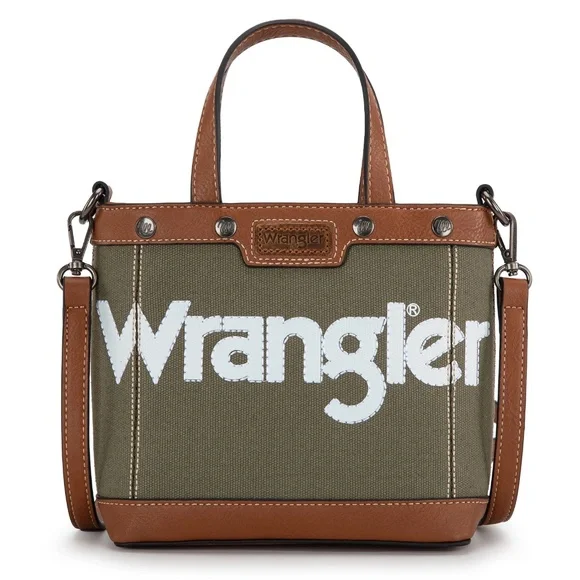 Wrangler Canvas Mini Top Handle Tote//Crossbody - Army - Picture 2 of 4